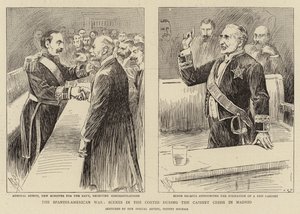 La guerra hispanoamericana, escenas en las Cortes durante la crisis del gabinete en Madrid